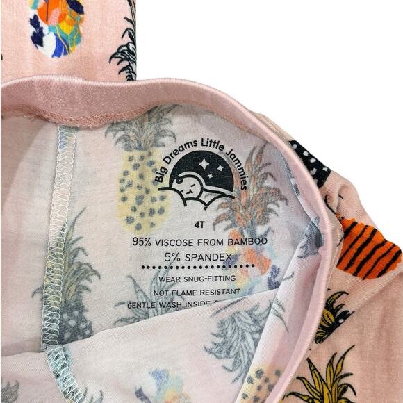 Bamboo Pineapple Pajamas Size 4T - Picture 4 of 5